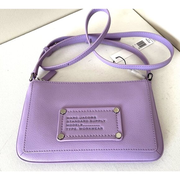New Marc Jacobs Small Leather Crossbody Wisteria - Picture 2 of 5